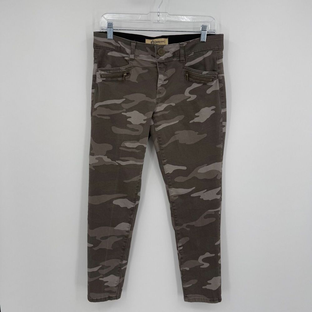 Democracy Womens Camo Jeans Pants‎ Size 10 Ab Technology Green Cotton Blend